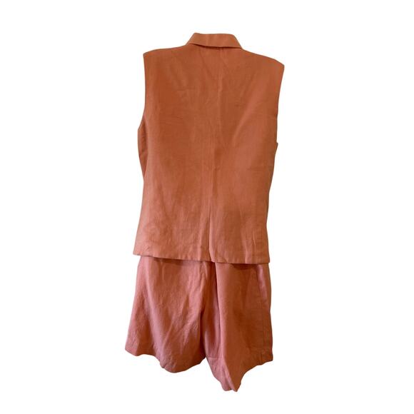 Vintage 90’s MixIt Light Orange 2pc. Dress Shorts & Sleeveless Top Size 10 - Picture 3 of 10